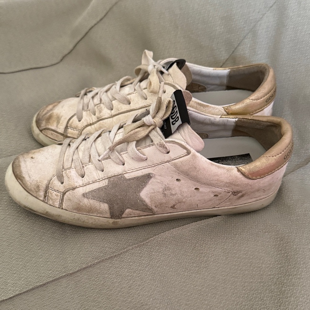 Golden Goose White and Gold Sneakers - Size 38 - Picture 4 of 13